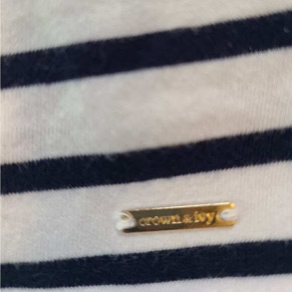 Crown & Ivy Tee Sequined Hearts Long Sleeved Striped Girls sz M - Picture 9 of 13